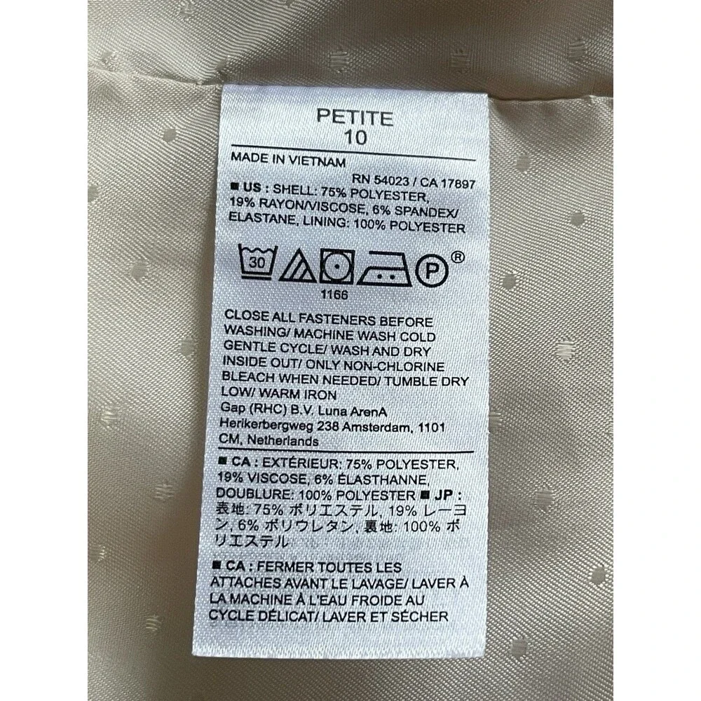 Banana Republic Double Breasted Blazer Gold Button Mustard 10‎ Petite Preppy